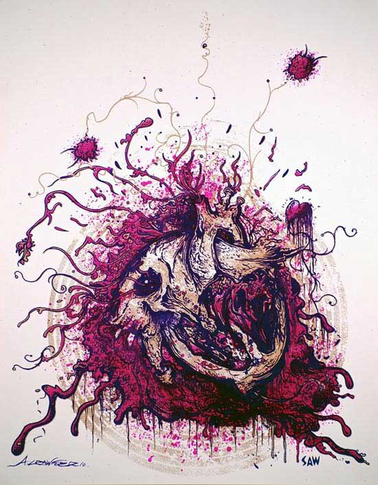 aaron-crawford-scott-saw-print aaron crawford scott saw print Aaron Crawford and Scott Saw Collaborate on a Wicked New Print